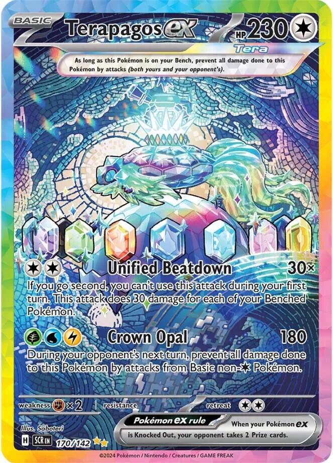 170 142 pokemon card Terapagos ex 170/142 SIR Illustration Rare Stellar Crown TCG NM favorite character Terapagos ex (170/142) [Scarlet &