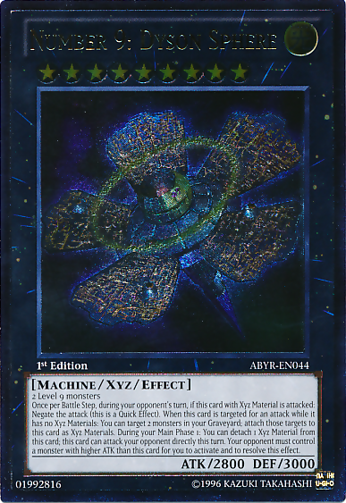 yugioh dyson sphere deck Number 9: - MGED-EN089 - Rare if this card battles an opponents monster Number 9: Dyson Sphere (UTR)