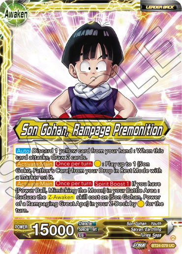 Son Gohan // Son Gohan, Rampage Premonition (BT24-079) [Beyond Generations]