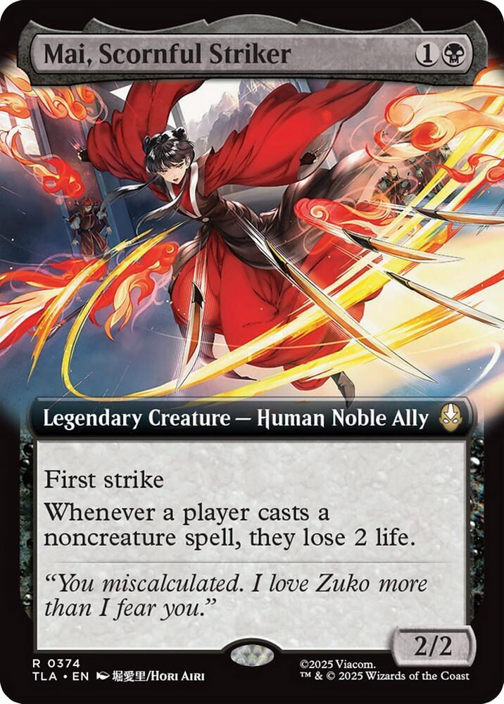 Mai, Scornful Striker (Extended Art) [Avatar: The Last Airbender]