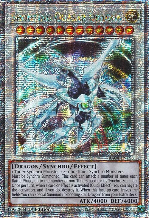 yugioh quasar deck RA05-EN143 - Shooting Dragon (extended art) - Starlight Rare You can Special Summon 1 Shooting Star Dragon from your Extra Deck DUNE-AES01 Shooting Quasar Dragon (QCSR)