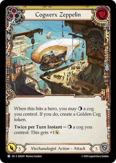 Cogwerx Zeppelin (Yellow) [SEA019] (High Seas)  Rainbow Foil