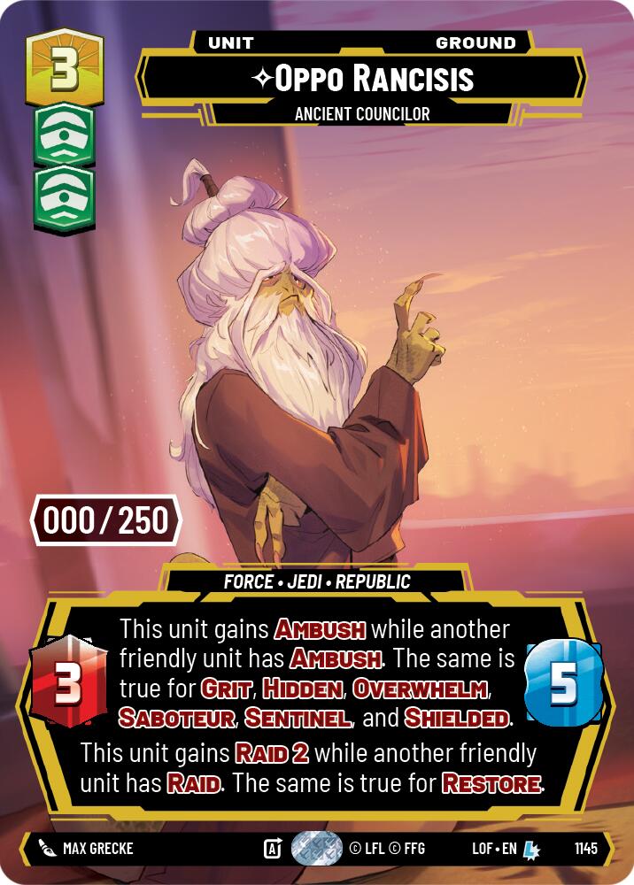 Oppo Rancisis - Ancient Councilor (1145) (Serialized) (1145) [Legends of the Force]
