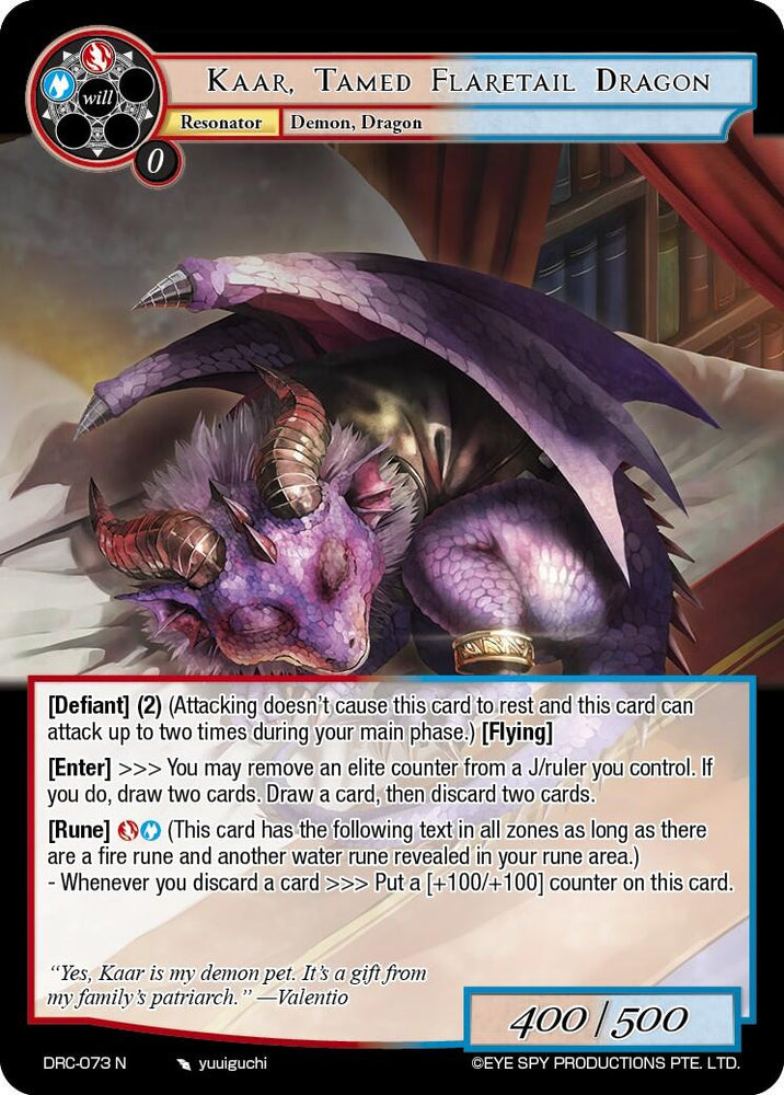 Kaar, Tamed Flaretail Dragon (DRC-073 N) [Descent into the Raven's Catacombs]