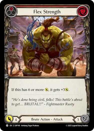 Flex Strength (Red) [SUP149] (Super Slam)  Rainbow Foil