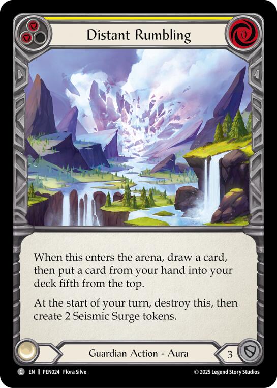 Distant Rumbling (Yellow) (Rainbow Foil) [PEN024] (Compendium of Rathe)  Rainbow Foil