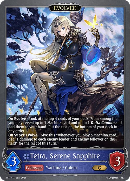 Tetra, Serene Sapphire (Evolved) - P10EN (Foil) (BP17-P10EN) [Convergent Destinies]