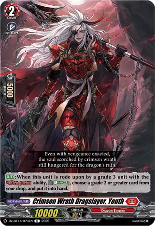 Crimson Wrath Dragslayer, Youth (DZ-BT14/074EN) [Envoys of the Crimson Moon]