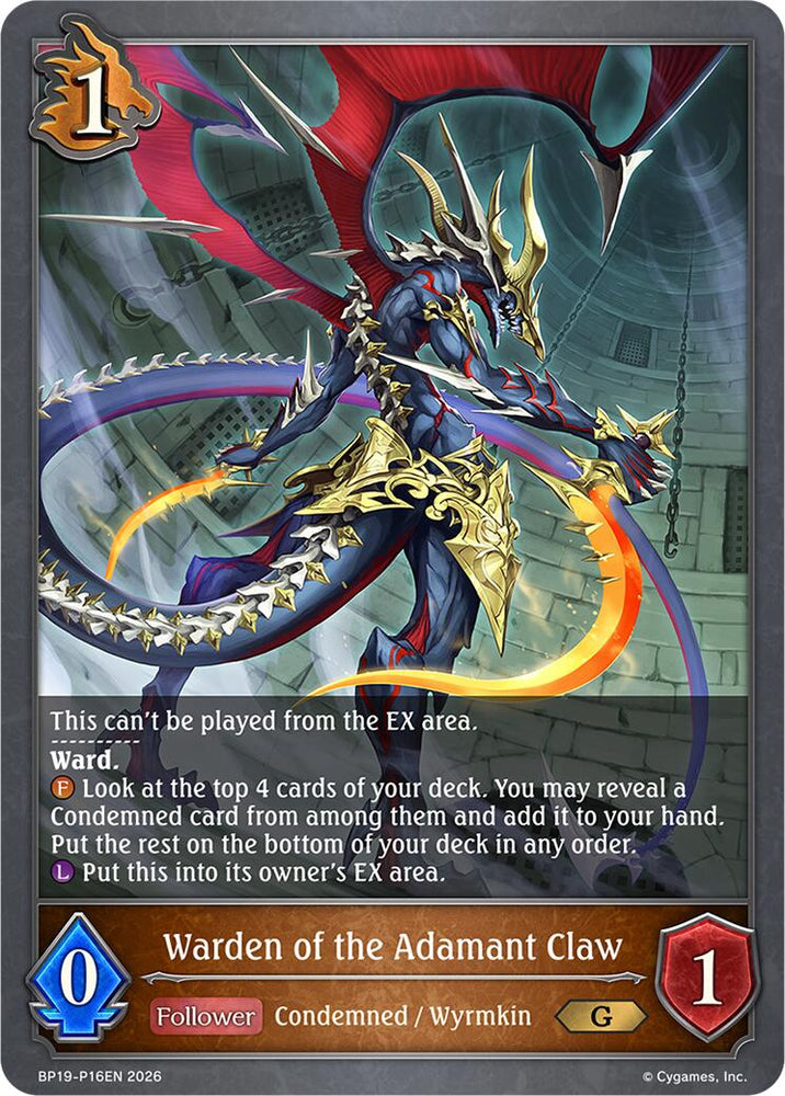 Warden of the Adamant Claw - P16EN (Foil) (BP19-P16EN) [Eightfold Retribution]