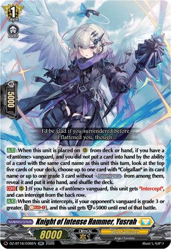 Knight of Intense Hammer, Yusrah (DZ-BT16/036EN) [Parallactic Dawn]