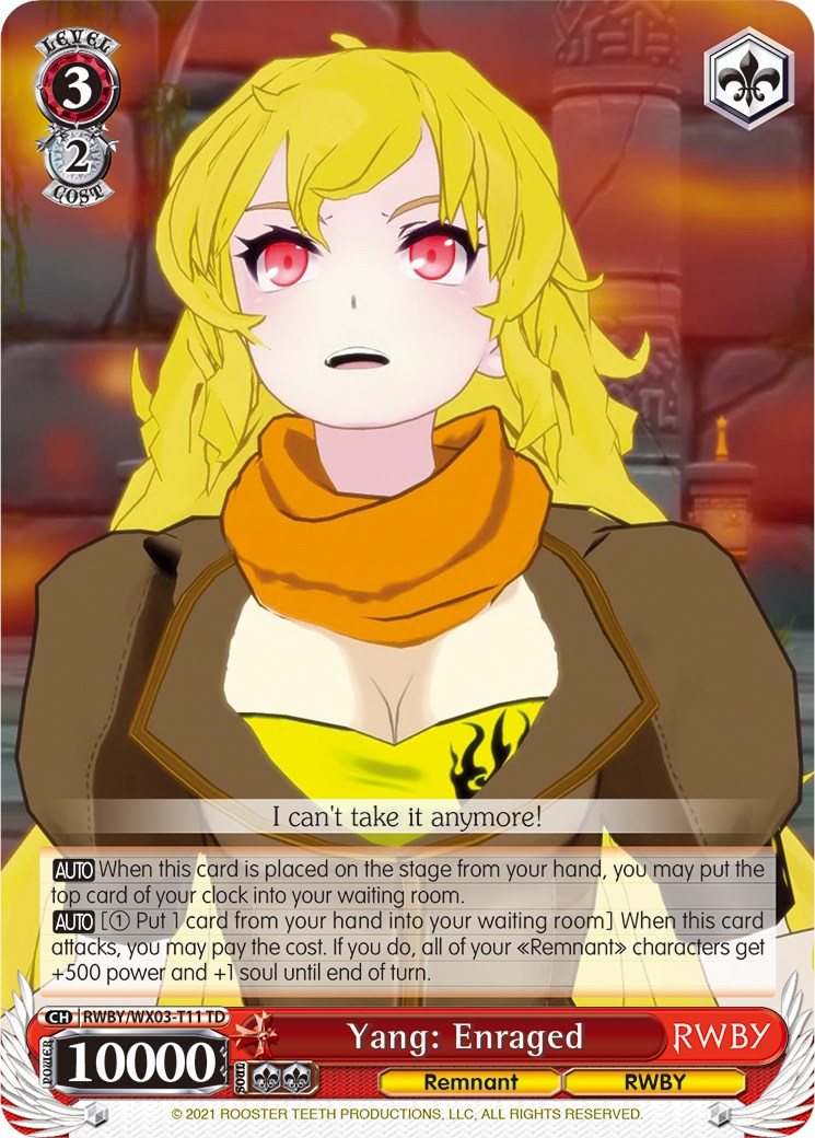 Yang: Enraged (RWBY/WX03-T11 TD) [RWBY]