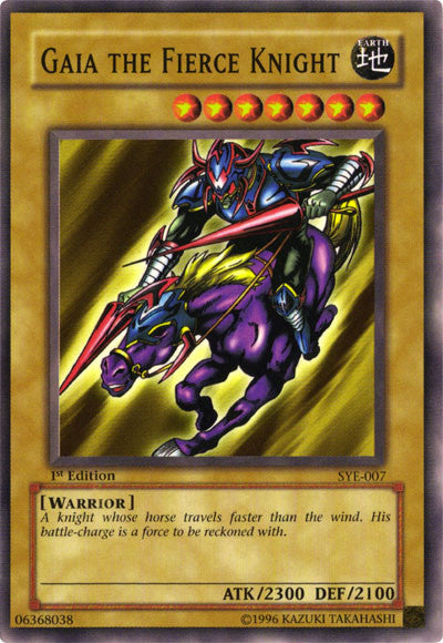 knight yugioh cards Gaia The Fierce Knight [SYE-007] Common