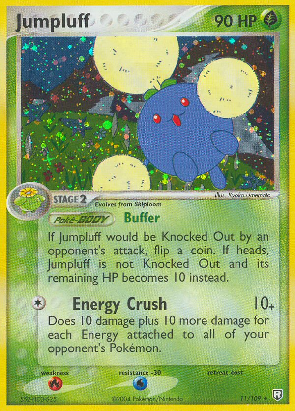 pokemon card jumpluff Wizards of the Coast Neo Genesis Holofoil #7/111 : Toys & Games Grass Fluffy Breeze (60) This attack also does 30 damage to 1 of your opponents Benched Pokemon Jumpluff 007/190 Sv4a: Shiny Treasure