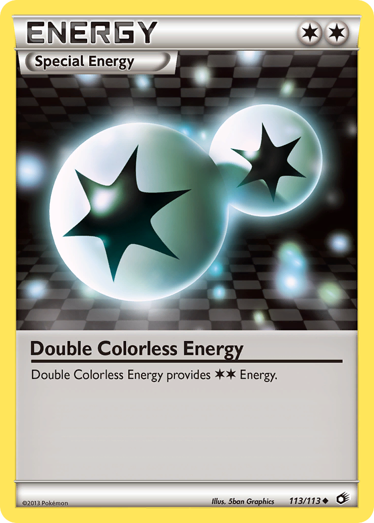 2013 energy pokemon card Water (Basic) - Energy Cards - Holo Energy Card Double Colorless Energy (113/113) [Black