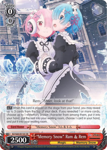 "Memory Snow" Ram & Rem (RZ/S68-E014S SR) [Re:ZERO Memory Snow]