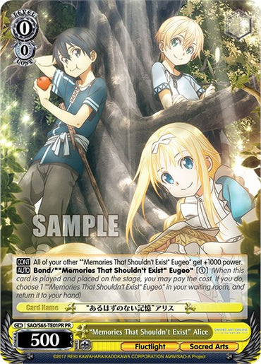 "Memories That Shouldn't Exist" Alice (SAO/S65-TE01PR PR) (Promo) [Sword Art Online -Alicization-]