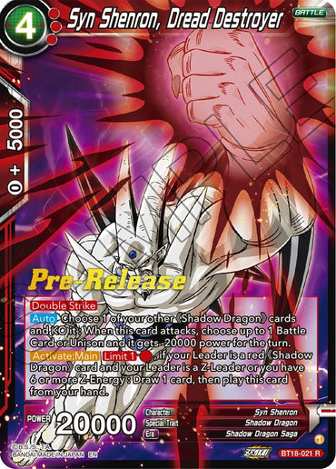 Syn Shenron, Dread Destroyer (BT18-021) [Dawn of the Z-Legends Prerelease Promos]