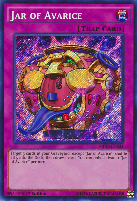 jar yugioh cards Jar of Avarice [MP16-EN033] Secret Rare