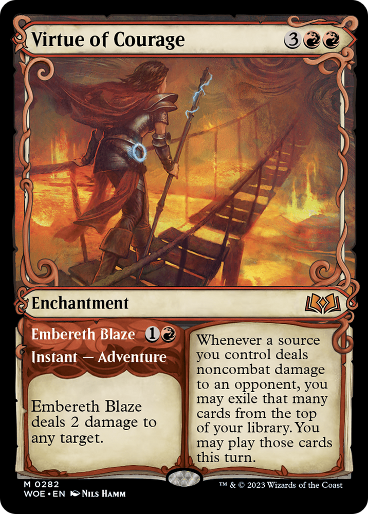 Virtue of Courage // Embereth Blaze (Showcase) [Wilds of Eldraine]