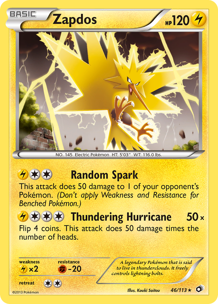 Zapdos (46/113) (Theme Deck Exclusive) [Black & White: Legendary Treasures]