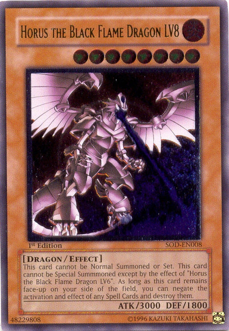 horus cards yugioh the black flame dragon LV6 Secret Rare Attribute Monster Type/Card Type Top 10 King's Sarcophagus Support